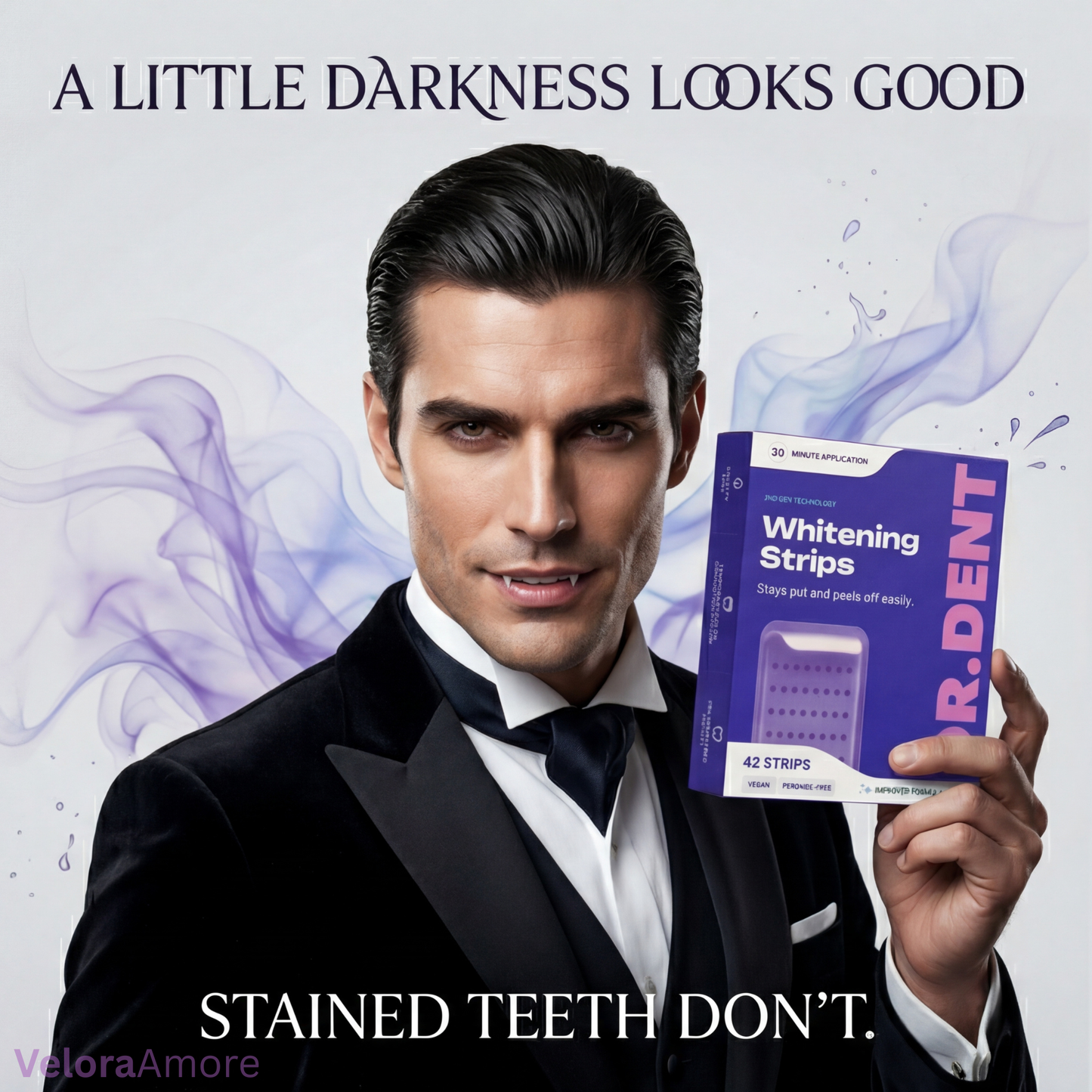DR.DENT Purple Teeth Whitening Strips – Fast Brightening, Peroxide-Free Whitening