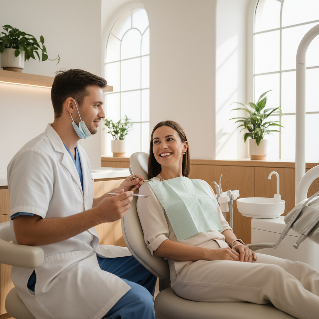Dentist and patient
