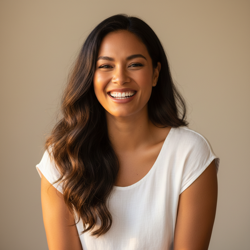 Polynesian woman with confident bright smile
